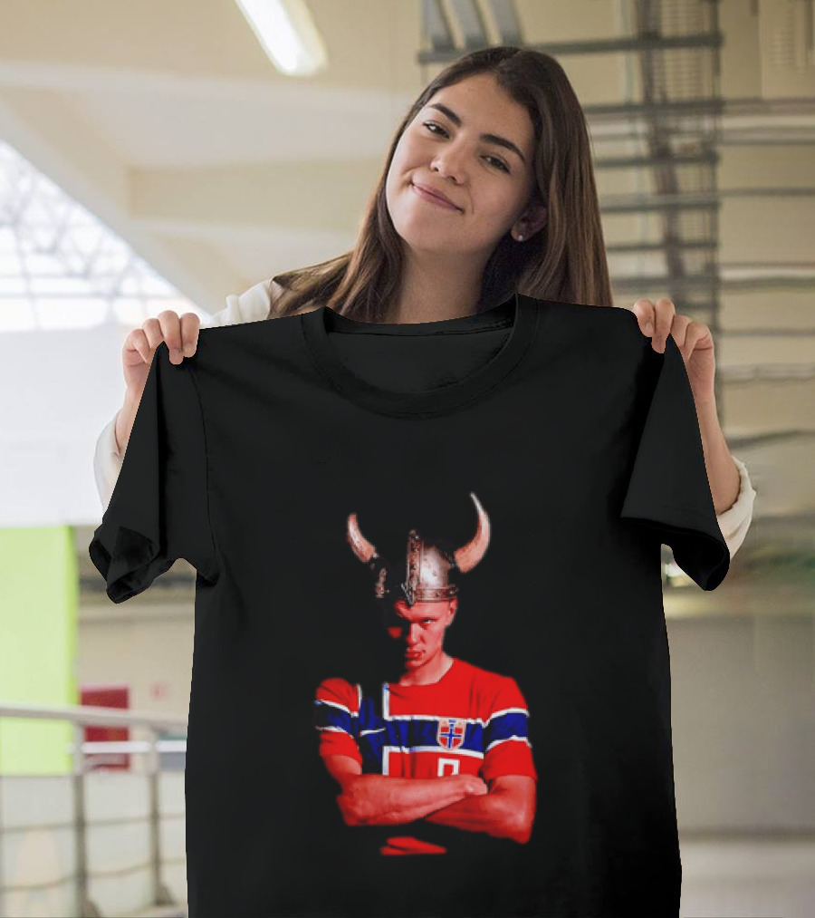 Erling Haaland Norway National Football Team Viking Helmet T-Shirt