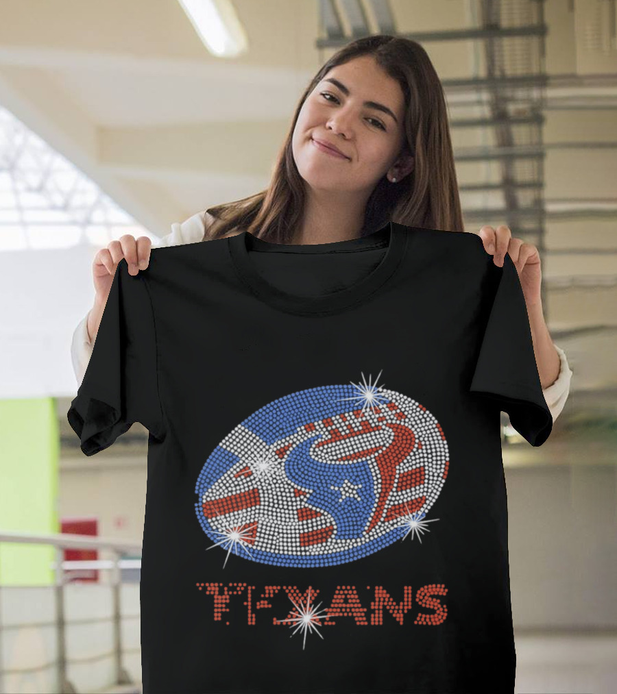 Texans Football Rhinestone Sparkle Team T-Shirt