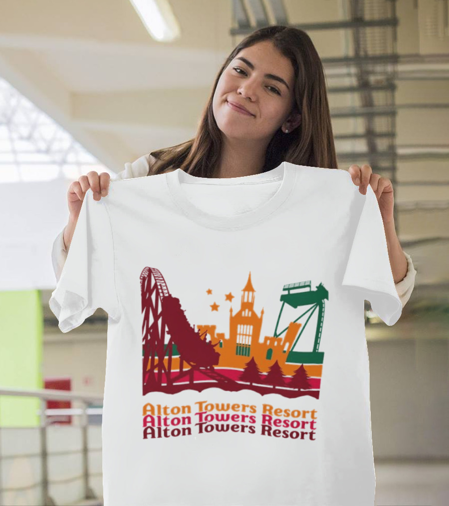 Alton Towers Resort Iconic Rides And Castle Attractions T-Shirt