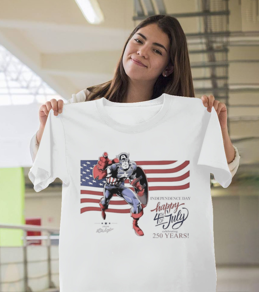 Captain America Marvel Comics Happy 4th Of July Independence Day Celebration T-Shirt