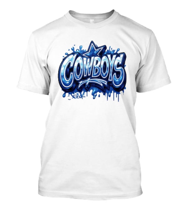 Dallas Cowboys Graffiti Style With Star And Blue Drips T-Shirt