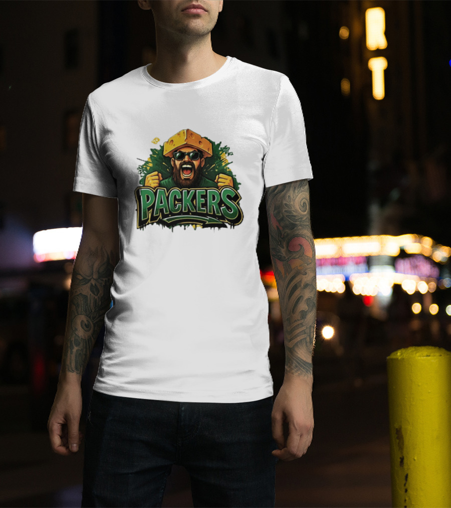 Packers Cheesehead Fan Graffiti T-Shirt