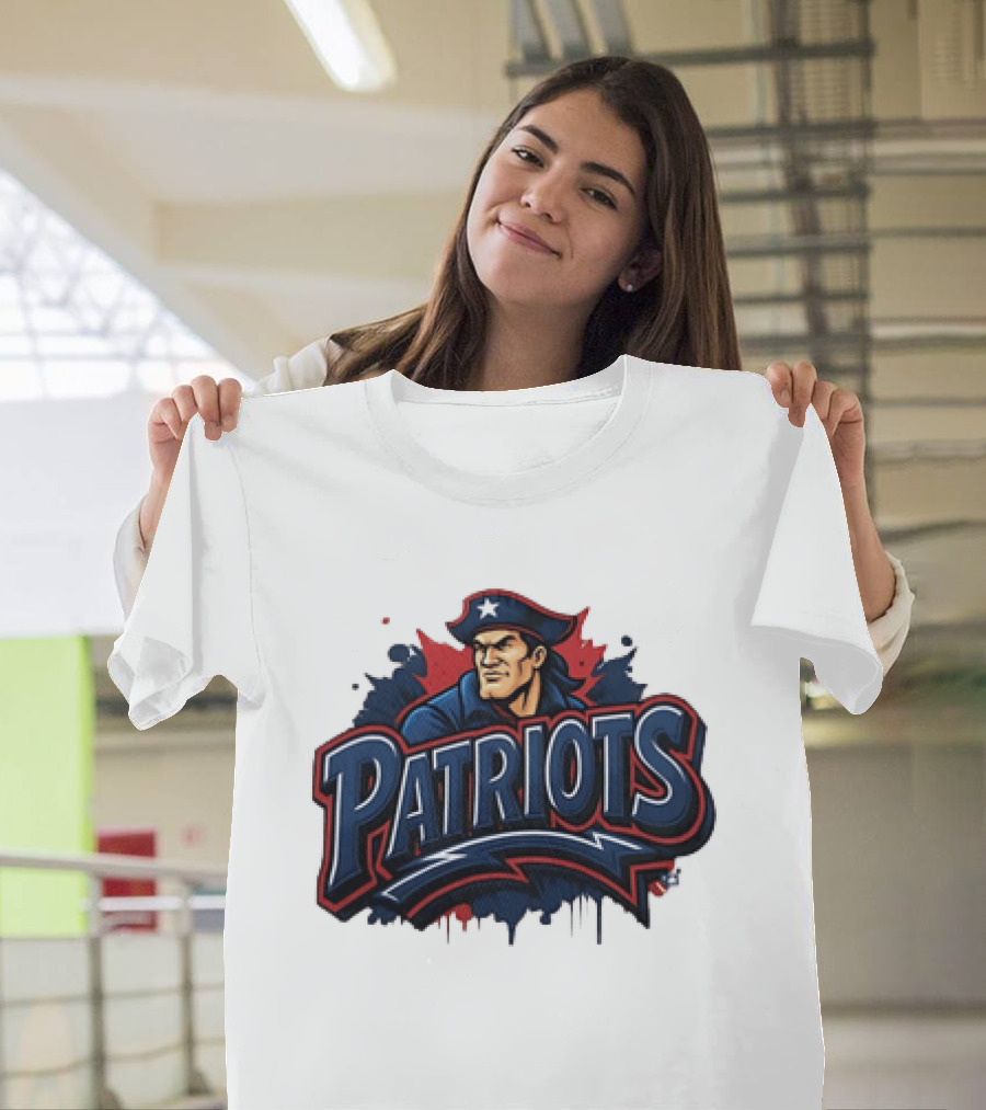 New England Patriots Graffiti Pat Patriot Iconic Team T-Shirt