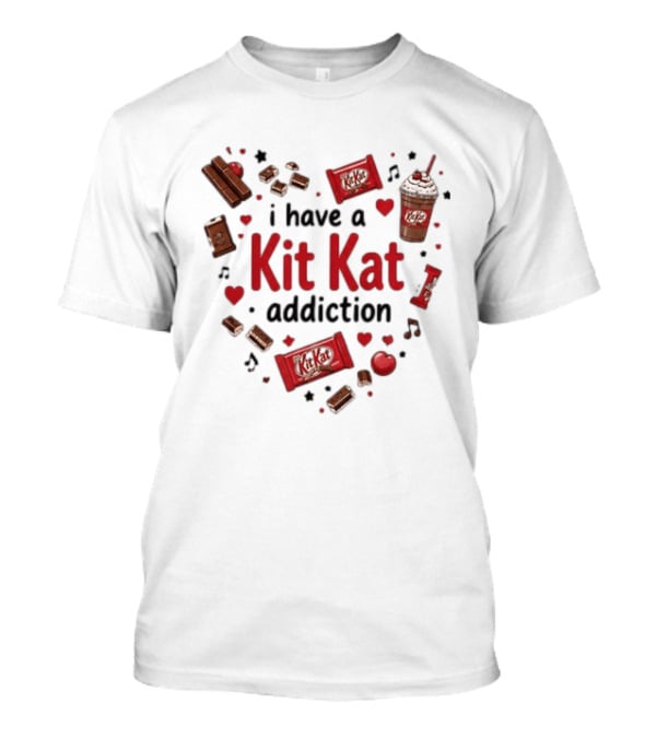 Heartbeat Love For Kit Kat Addiction Chocolate Lovers T-Shirt