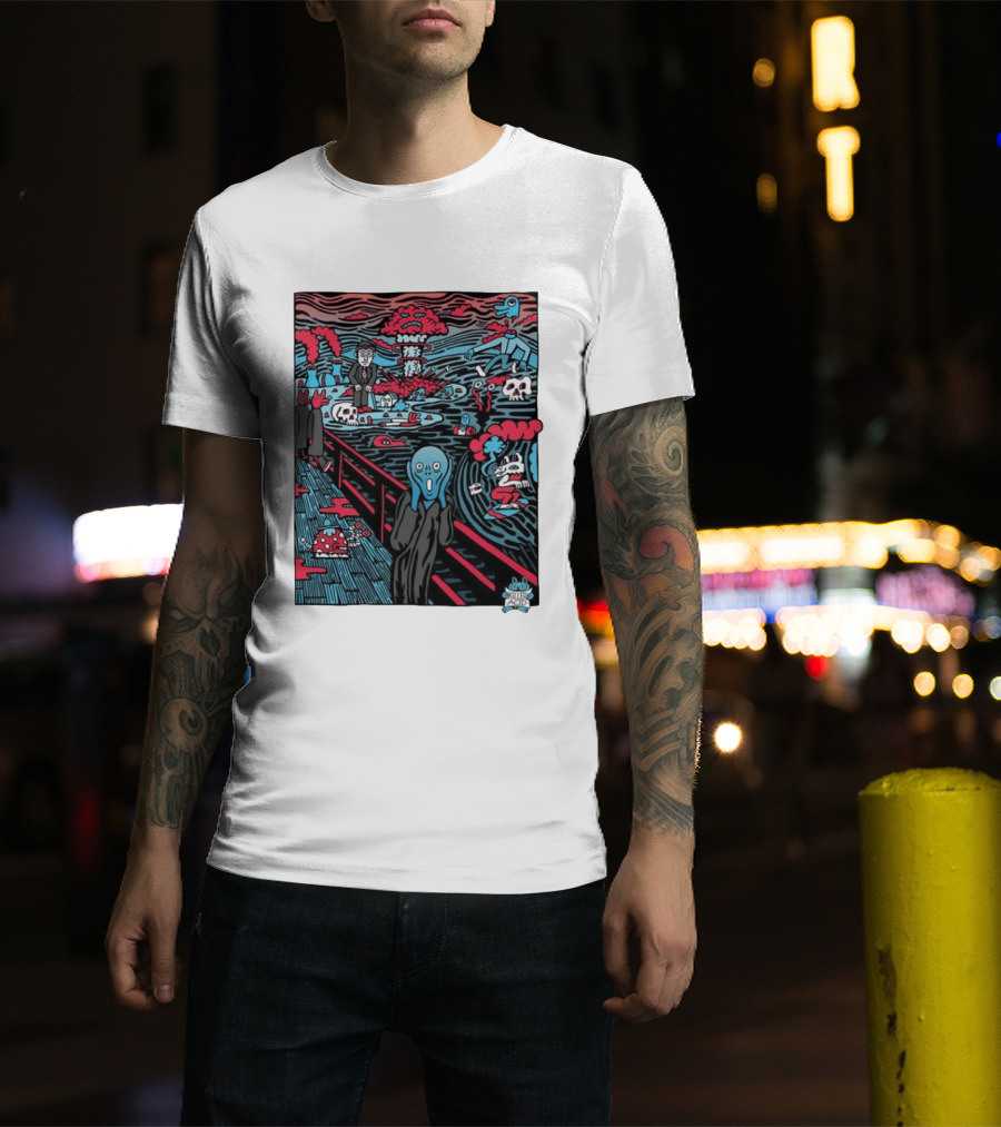The American Scream Killer Acid Psychedelic Surrealist Edvard Munch Mashup T-Shirt