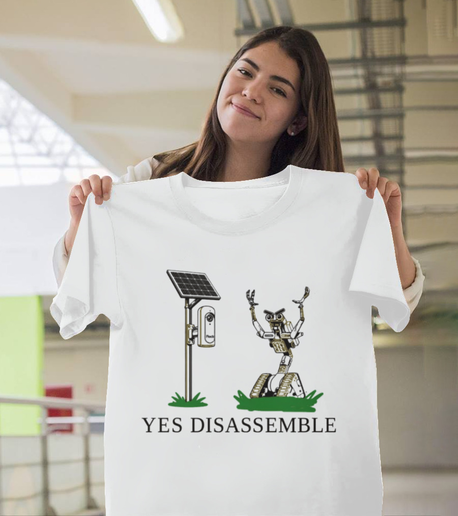 Johnny Five Yes Disassemble Robot Short Circuit Solar Panel T-Shirt