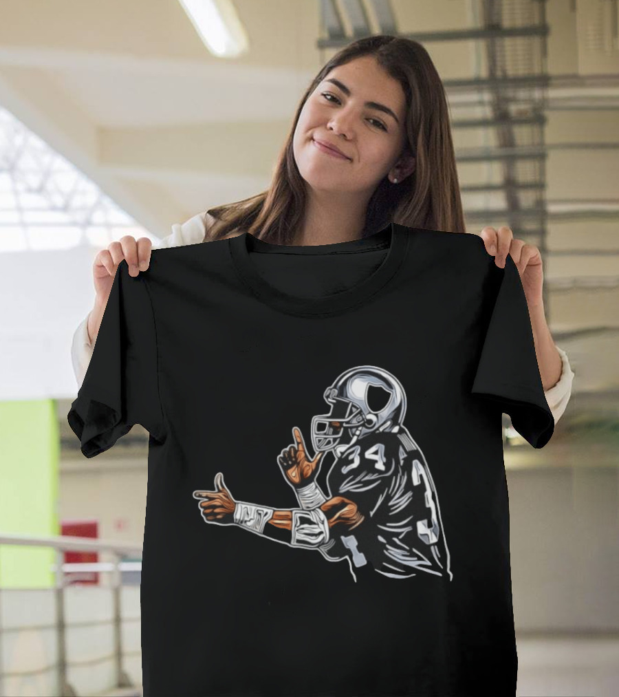 Bo Jackson 34 Las Vegas Raiders Finger Gun Celebration T-Shirt