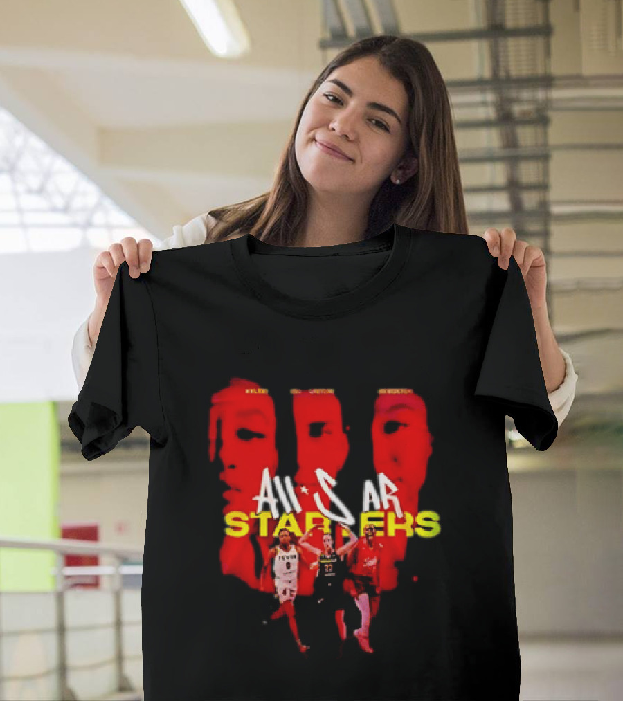Caitlin Clark Kelsey Mitchell Aliyah Boston All Star Starters Indiana Fever T-Shirt