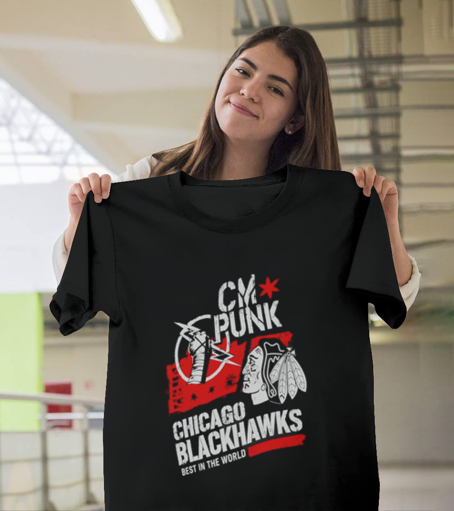 CM Punk Chicago Blackhawks Best In The World T-Shirt