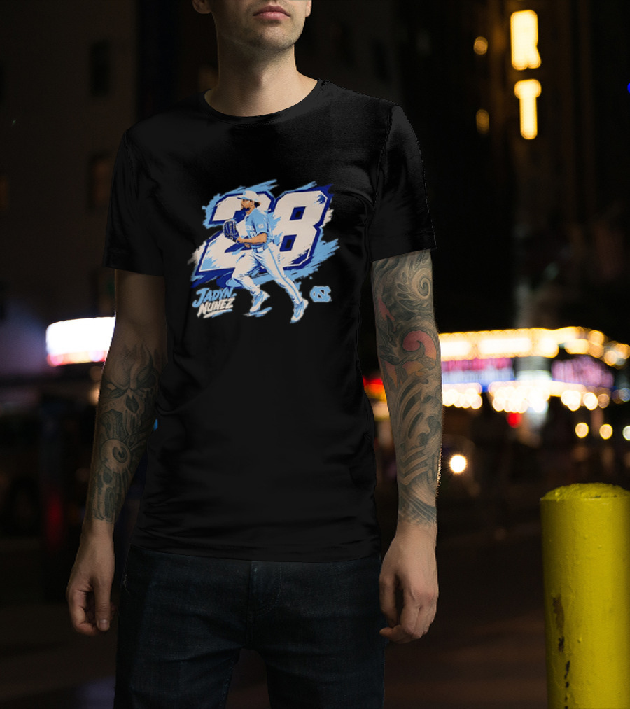 Jadyn Nunez No 28 North Carolina Tar Heels Baseball Player T-Shirt
