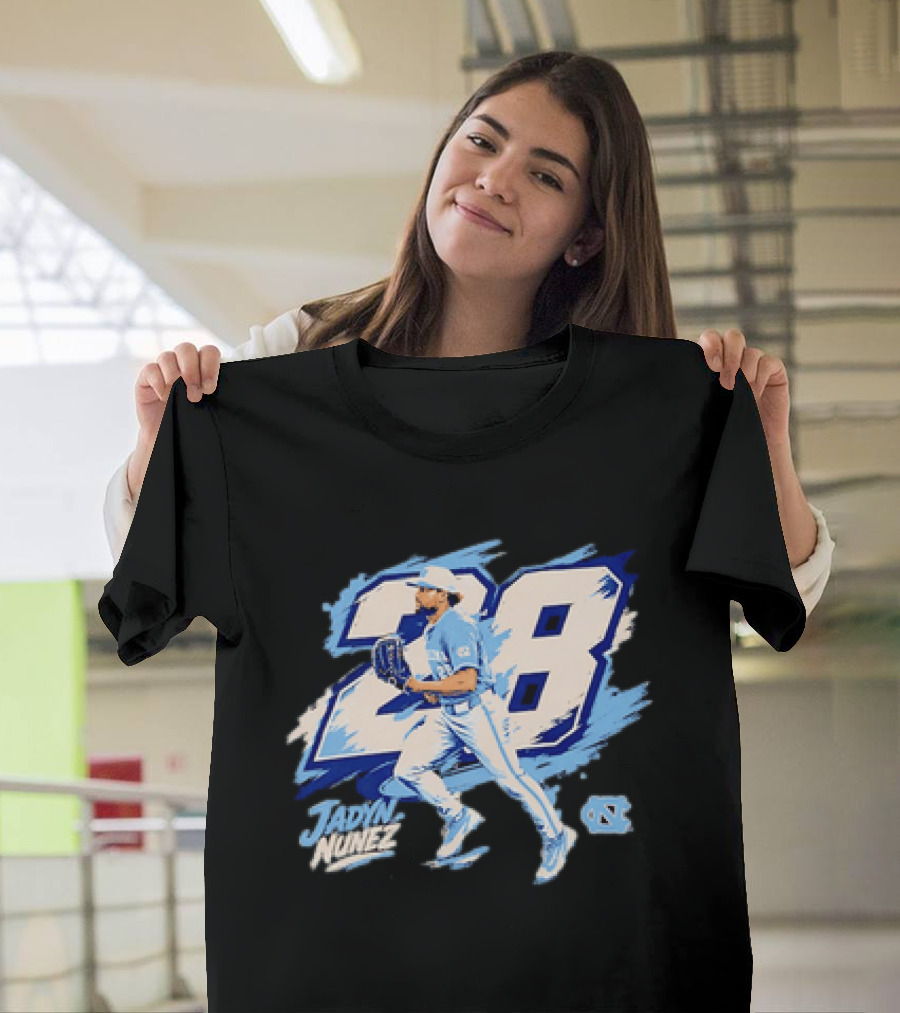 Jadyn Nunez No 28 North Carolina Tar Heels Baseball Player T-Shirt