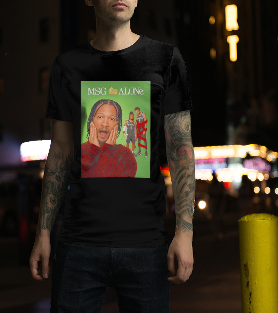 MSG ALONe Jalen Brunson Victor Wembanyama New York Knicks Home Alone NBA Basketball Spurs T-Shirt