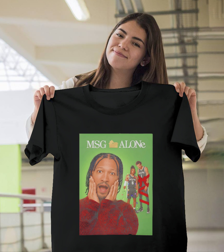 MSG ALONe Jalen Brunson Victor Wembanyama New York Knicks Home Alone NBA Basketball Spurs T-Shirt