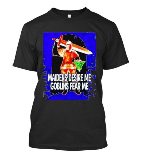 Maidens Desire Me Goblins Fear Me Knight With Yoda Head T-Shirt
