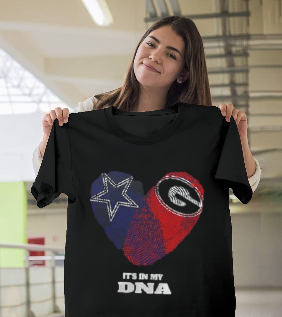 Dallas Cowboys Georgia Bulldogs Heart It's In My DNA T-Shirt