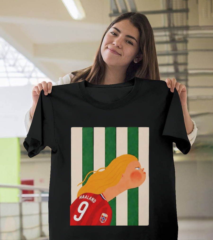 Erling Haaland No 9 Norway National Team Cartoon T-Shirt