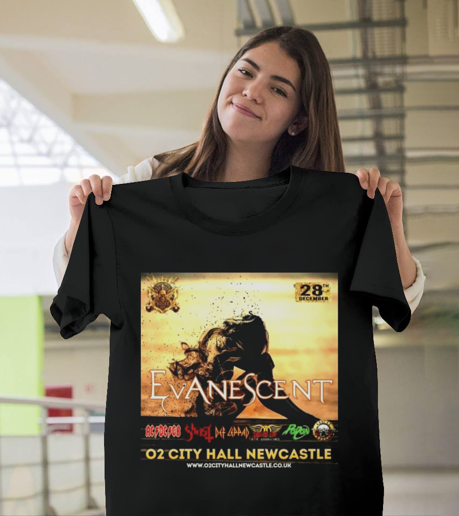 Evanescent Live At O2 City Hall Newcastle With AC/DC Ghost Def Leppard And Poison December 28th T-Shirt