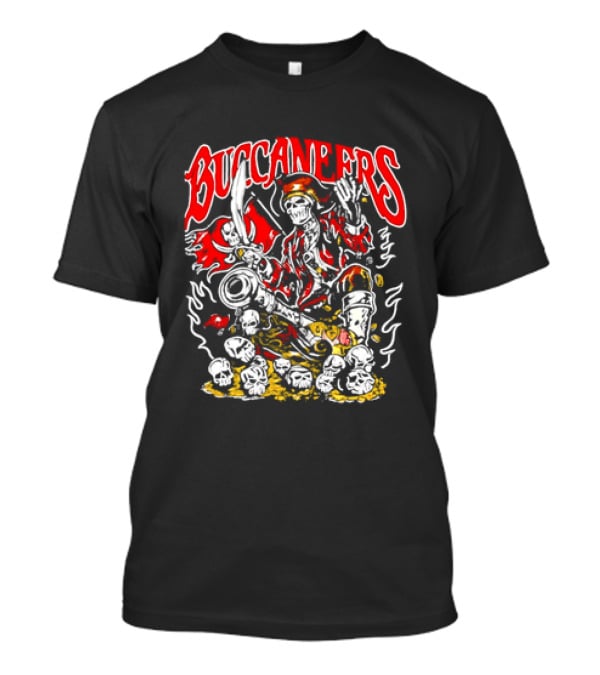 Tampa Bay Buccaneers Pirate Skeleton With Treasure Chest T-Shirt