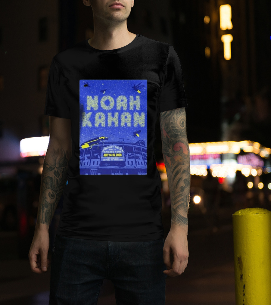 Noah Kahan Live At Wrigley Field Chicago Cubs July 14 15 2026 Event T-Shirt