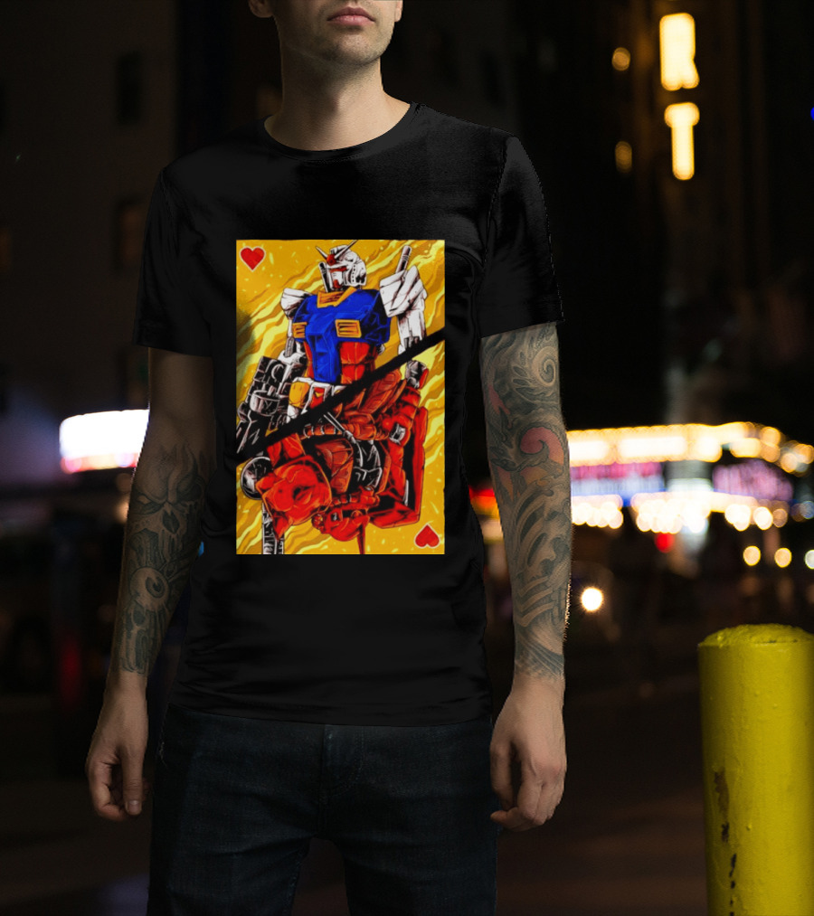 RX 78 2 Gundam Mobile Suit King Of Hearts Playing Card T-Shirt