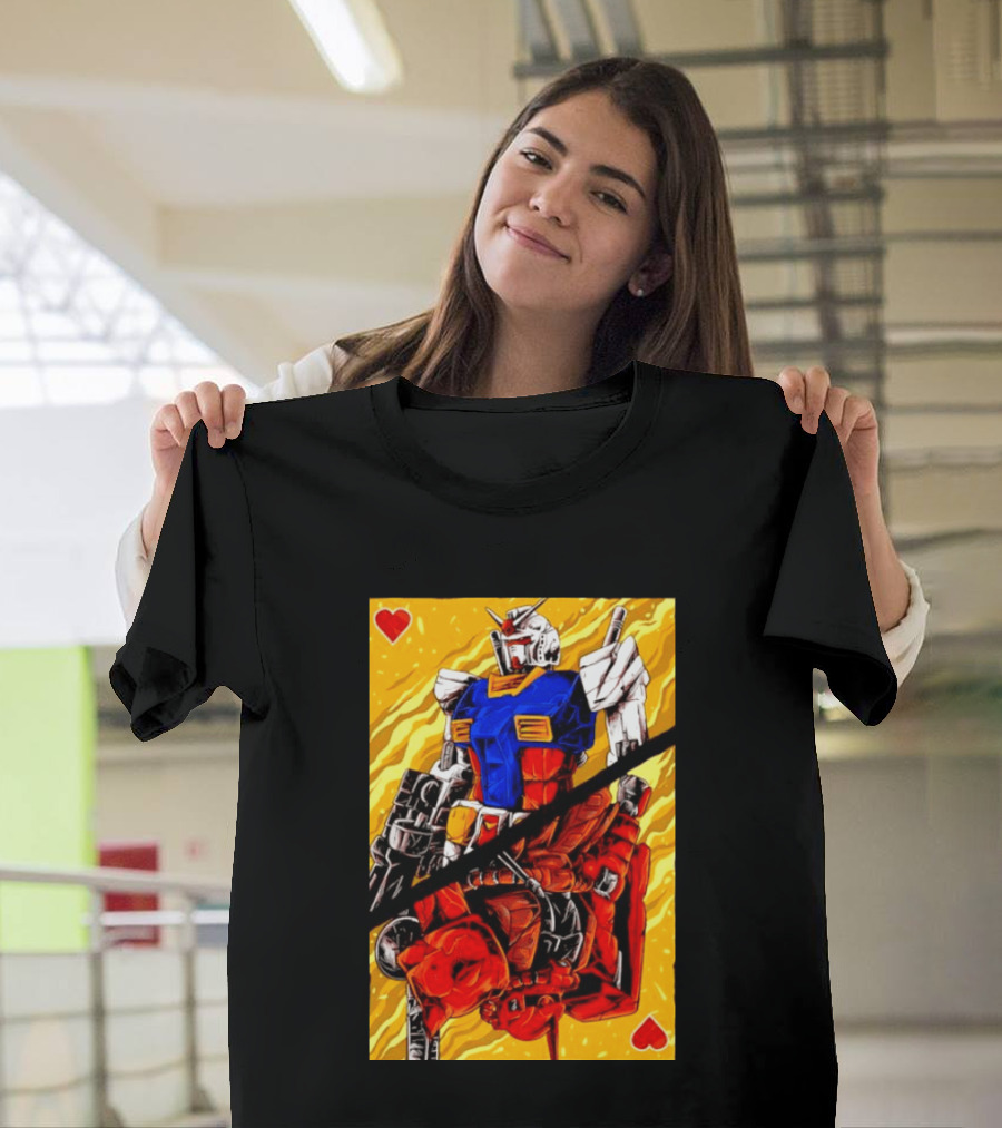 RX 78 2 Gundam Mobile Suit King Of Hearts Playing Card T-Shirt