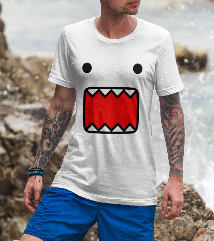 Domo Face Red And Pink Contrast T-Shirt