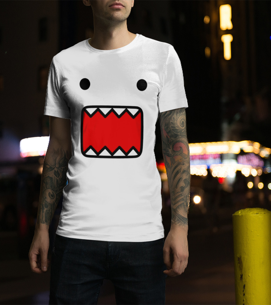Domo Face Red And Pink Contrast T-Shirt