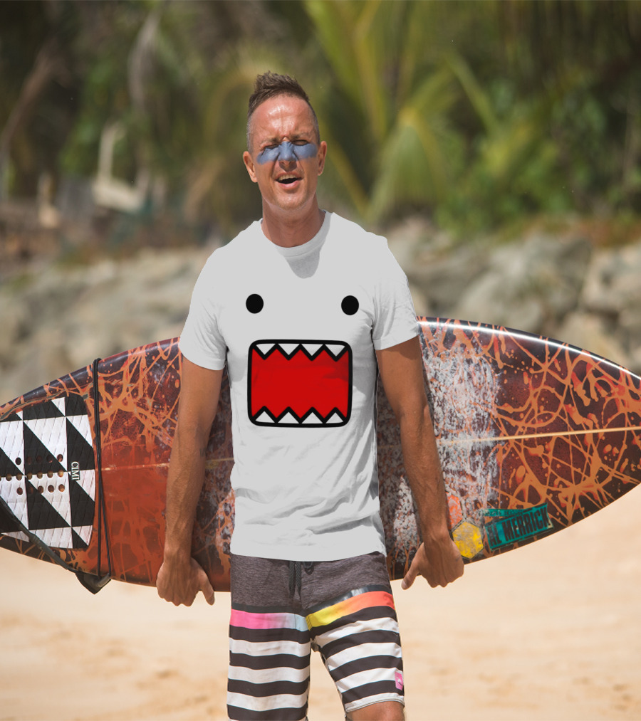 Domo Face Red And Pink Contrast T-Shirt