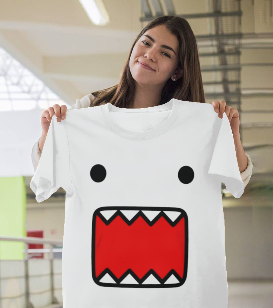 Domo Face Red And Pink Contrast T-Shirt