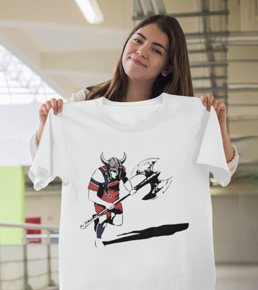 Erling Haaland Viking Norway Warrior Football Axe Horned Helmet T-Shirt