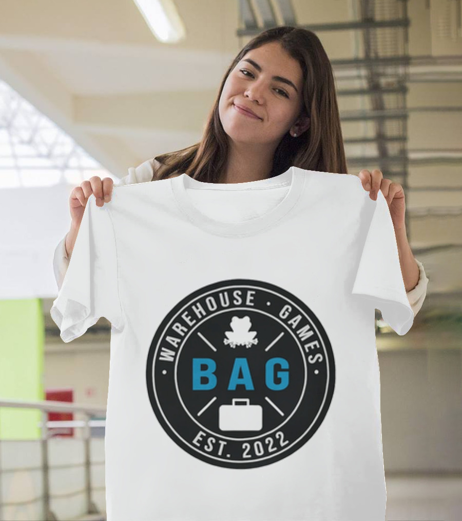 Warehouse Games Frog Briefcase BAG Est 2022 T-Shirt