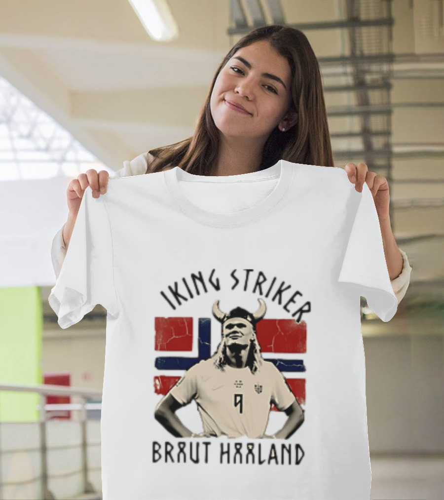 Braut Haaland Viking Striker Norway Flag T-Shirt
