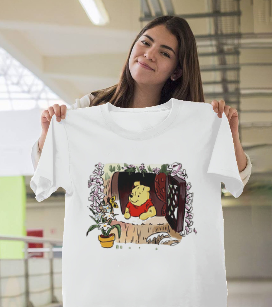 Winnie The Pooh Breathe It's A New Day Inspirational Morning Window Scene T-Shirt