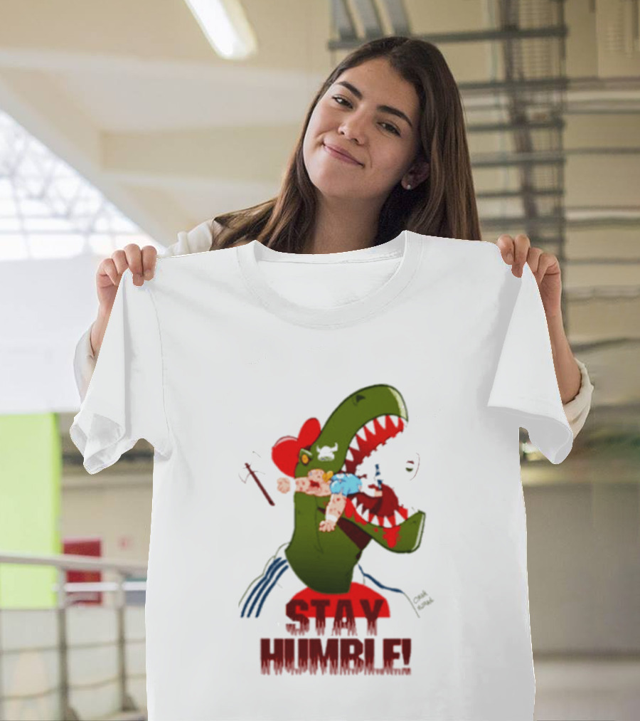 Stay Humble Rex Eating Person Dinosaur T-Shirt