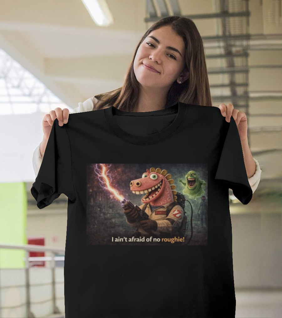 Brainrot Zombie I Ain't Afraid Of No Roughie Ghostbuster Parody With Cartoon Characters T-Shirt