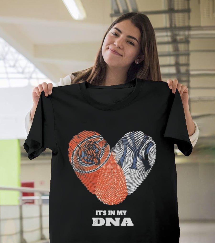 It's In My DNA New York Yankees Baseball Fingerprint Heart T-Shirt