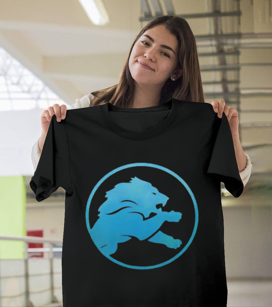 Detroit Lions Roaring Blue Iconic Circle T-Shirt