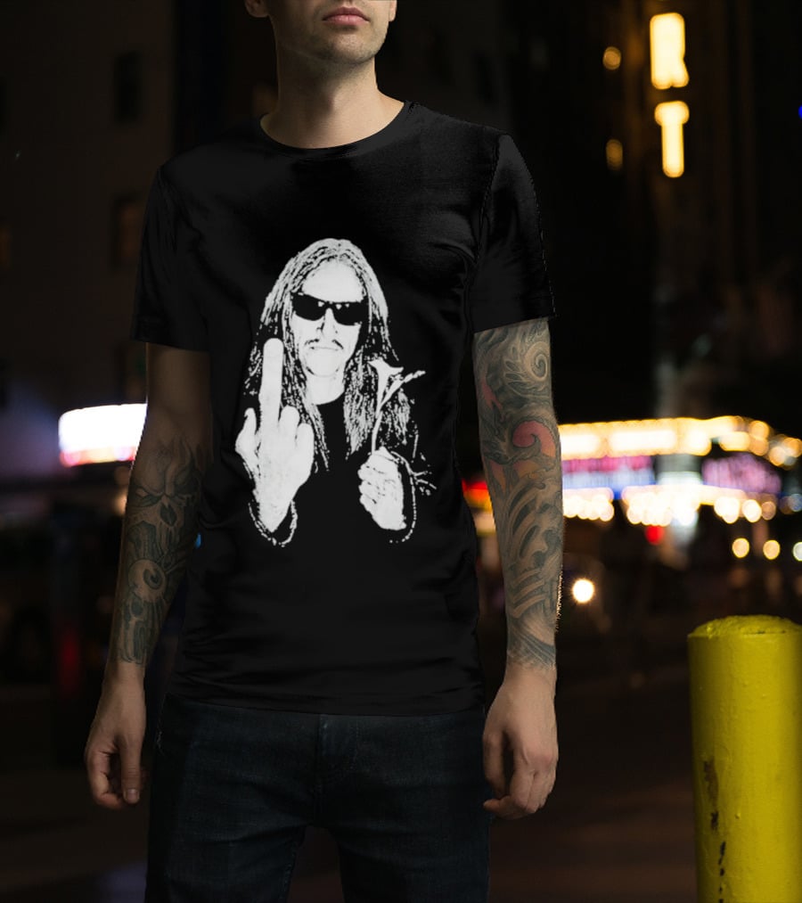 Lemmy Kilmister Middle Finger Flower Motorhead T-Shirt