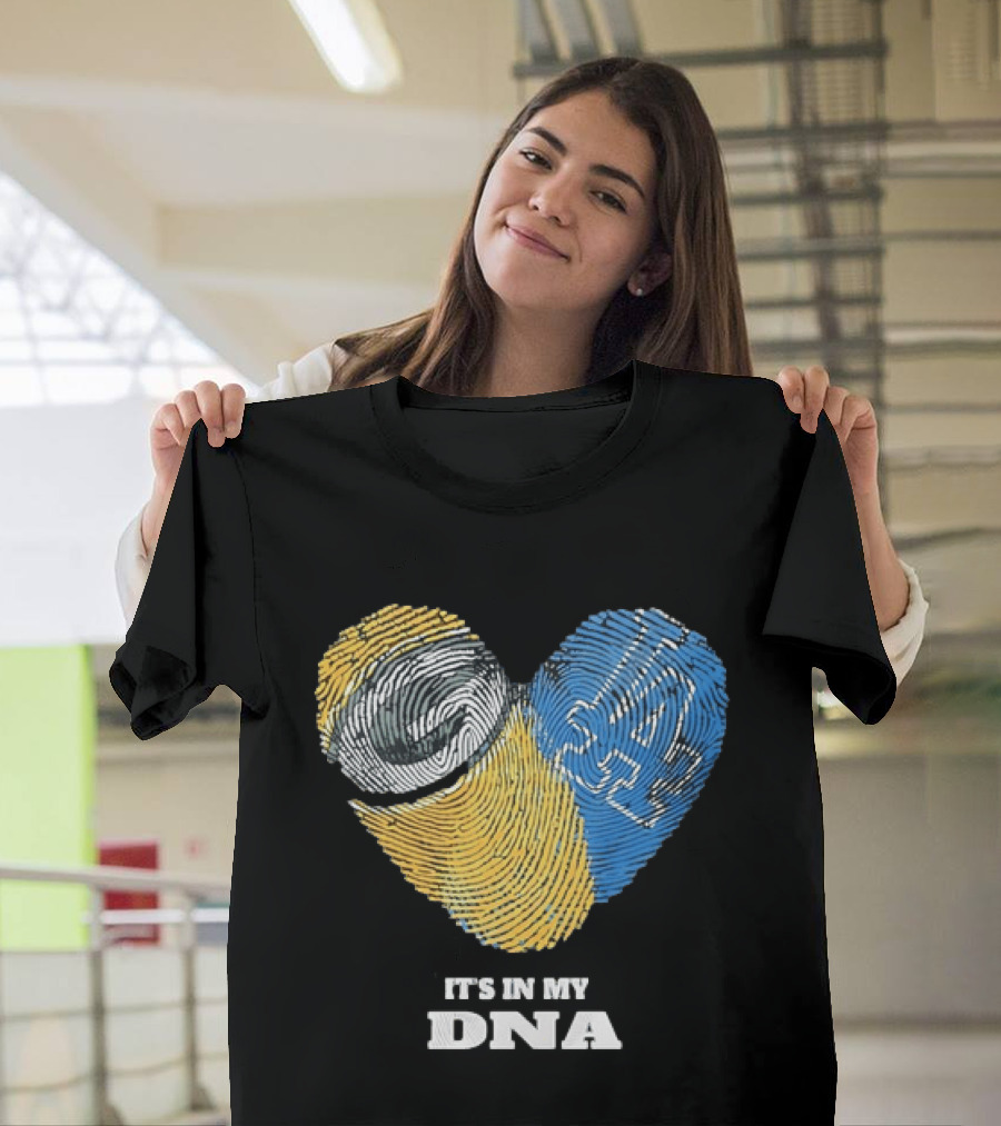 Green Bay Packers Los Angeles Dodgers It's In My DNA Fingerprint Heart T-Shirt