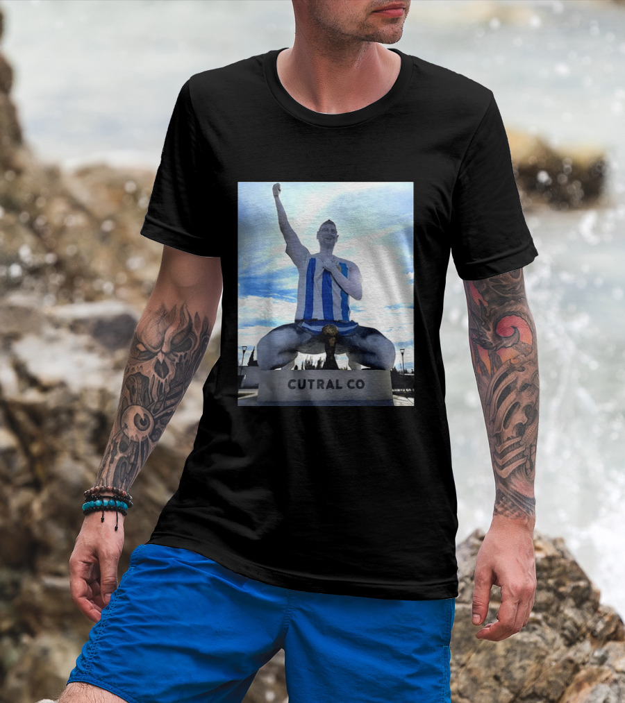 Messi Argentina Sculpture Cutral Co Legendary Statue Victory Celebration T-Shirt