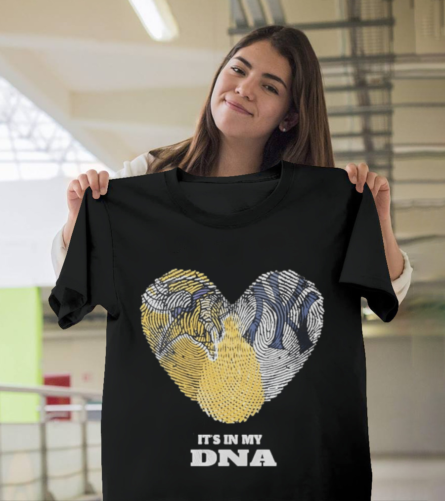 New York Yankees Heart It's In My DNA Fingerprint T-Shirt