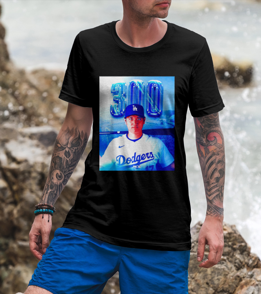 Shohei Ohtani 300 Home Runs Milestone Los Angeles Dodgers T-Shirt