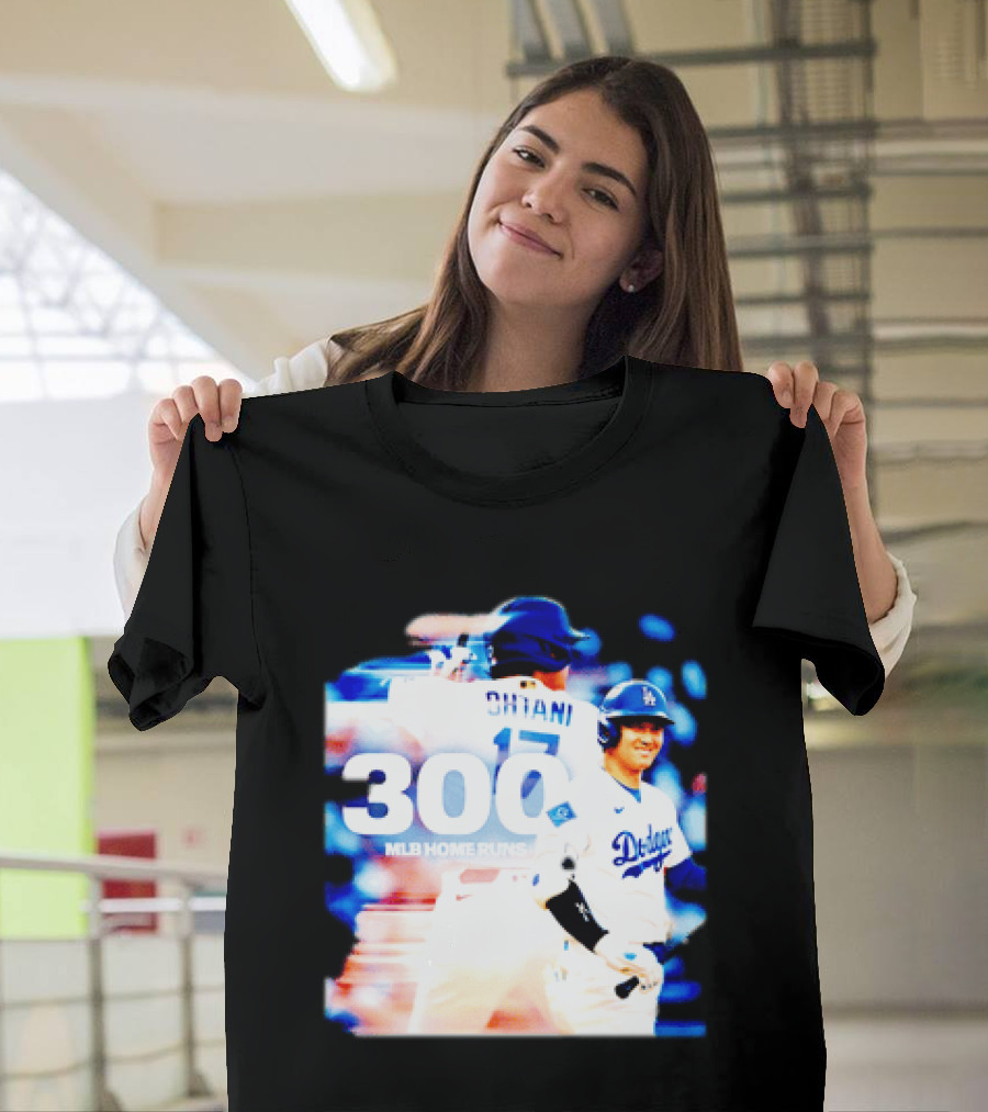 Shohei Ohtani 300 MLB Home Runs Los Angeles Dodgers Milestone Celebration T-Shirt