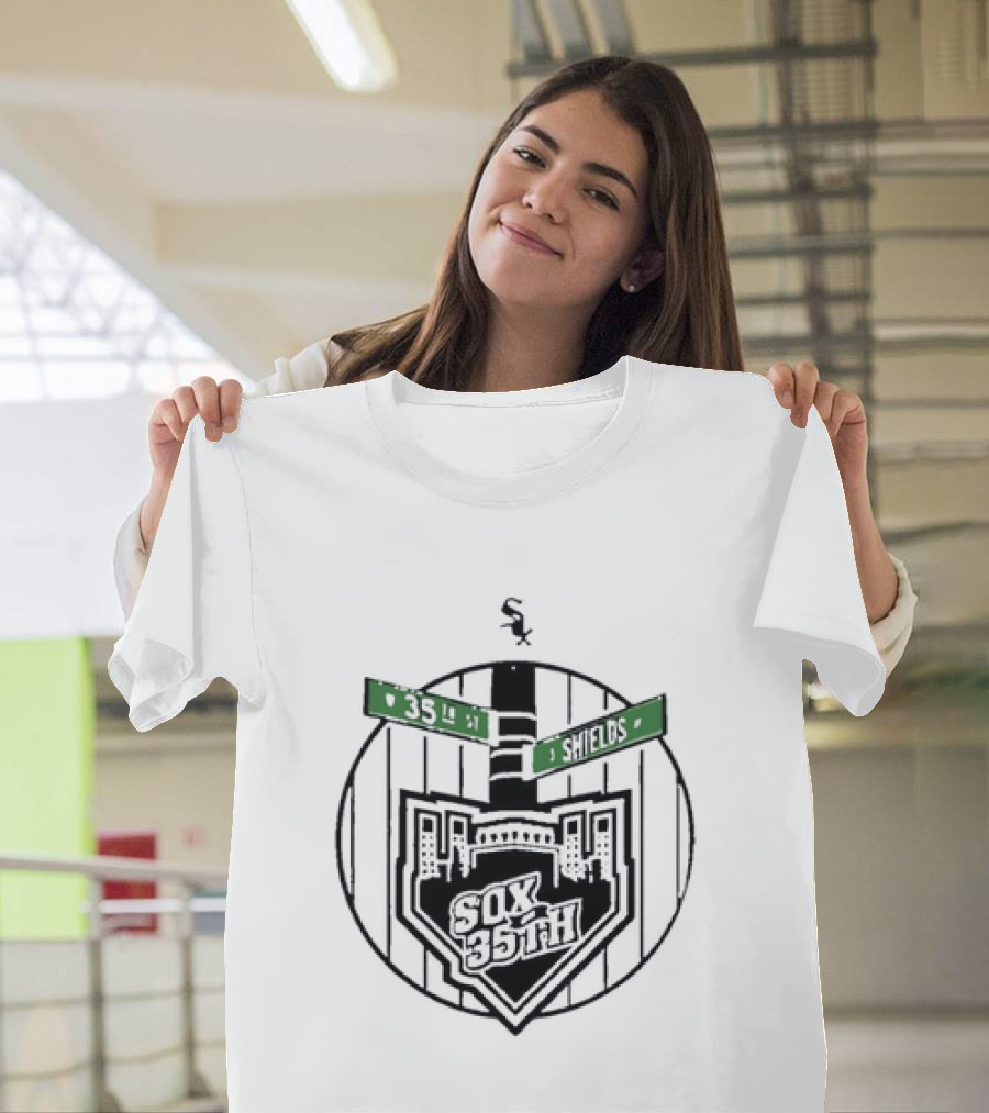 Chicago White Sox 35th Street Shield Iconic Baseball Team T-Shirt