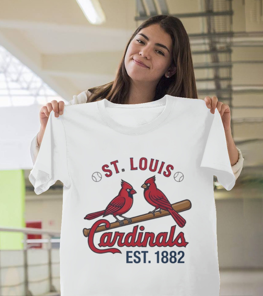 St Louis Cardinals Est 1882 Two Birds On Bat MLB Team T-Shirt