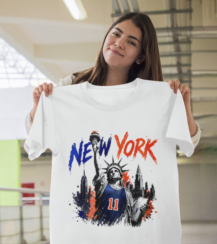 New York Statue Of Liberty Knicks Jersey City Skyline 11 T-Shirt