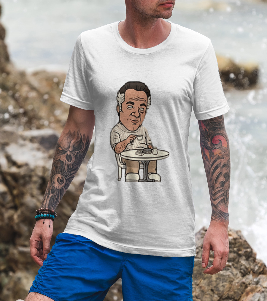 Sopranos Paulie Walnuts Gualtieri Commendatori Bongiorno Character Sitting T-Shirt