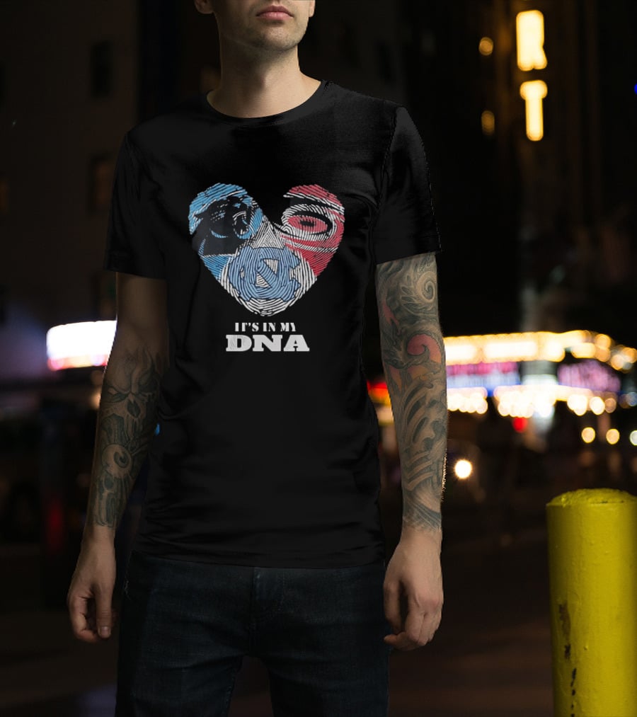 Carolina Panthers UNC Tar Heels Heart It's In My DNA T-Shirt