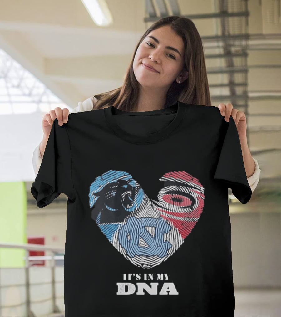 Carolina Panthers UNC Tar Heels Heart It's In My DNA T-Shirt