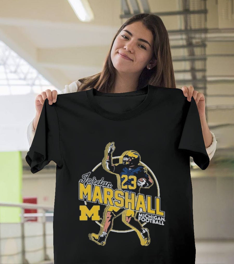 Jordan Marshall 23 Michigan Wolverines Football M T-Shirt